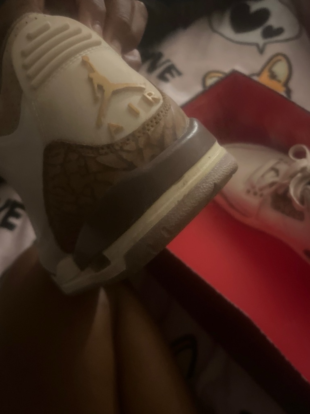 Jordan Kids' Cream and Brown Retro Sneaker